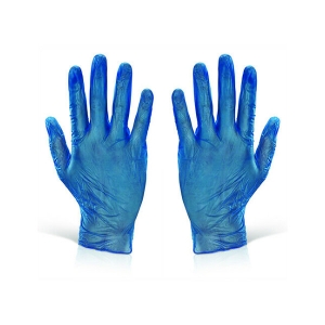 Gloves Vinyl Blue Large Lightly Powdered